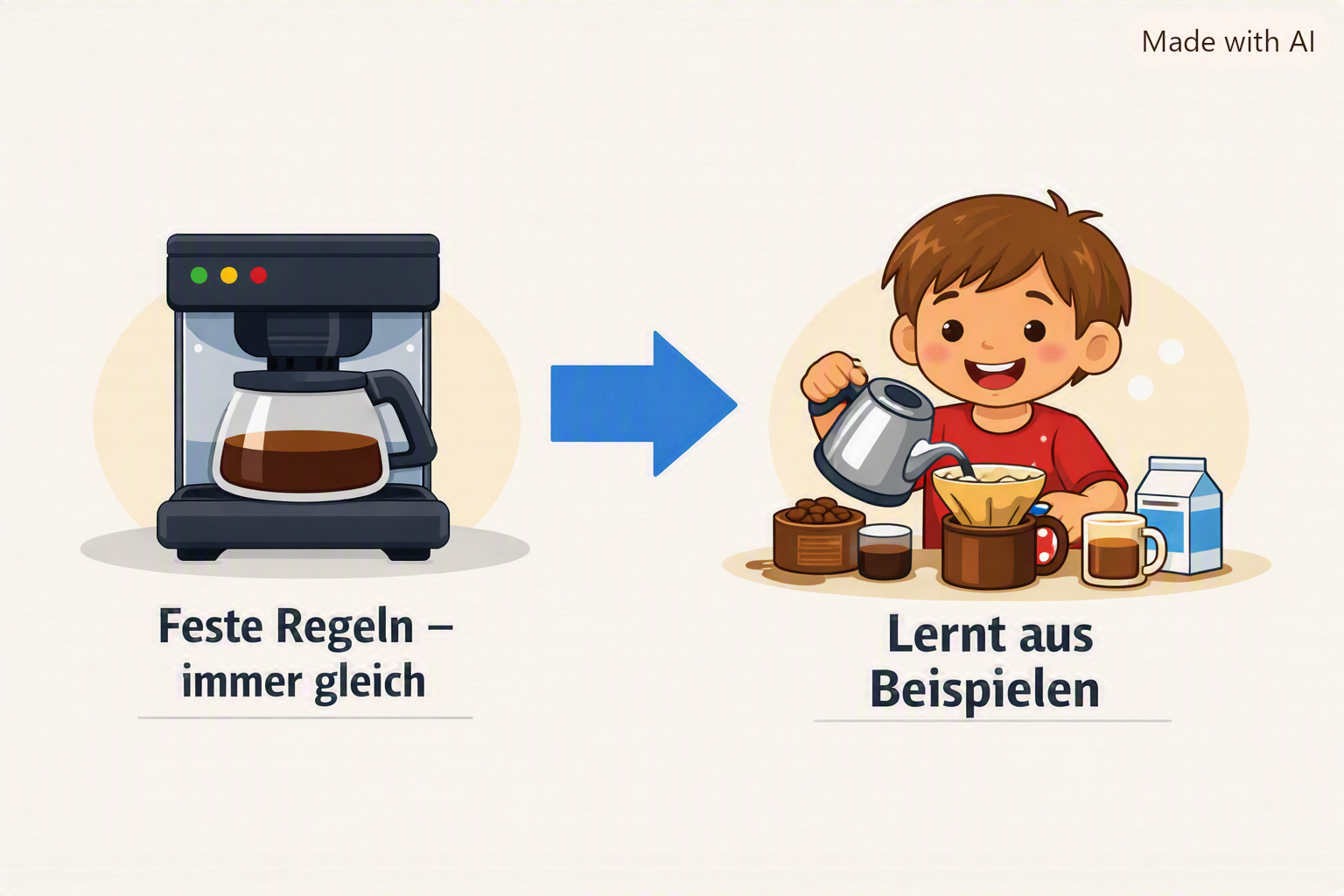 Abbildung 3 – Kaffeemaschine vs. lernendes Kind